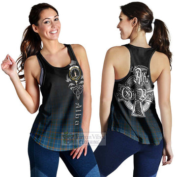 Bain Tartan Women's Racerback Tanks Featuring Alba Gu Brath Family Crest Celtic Inspired 4XL - Tartan Vibes Clothing