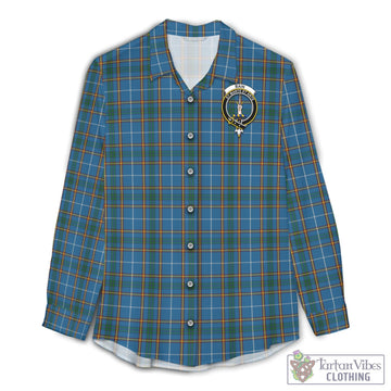 Bain Tartan Women's Casual Shirt with Family Crest Female - Tartan Vibes Clothing