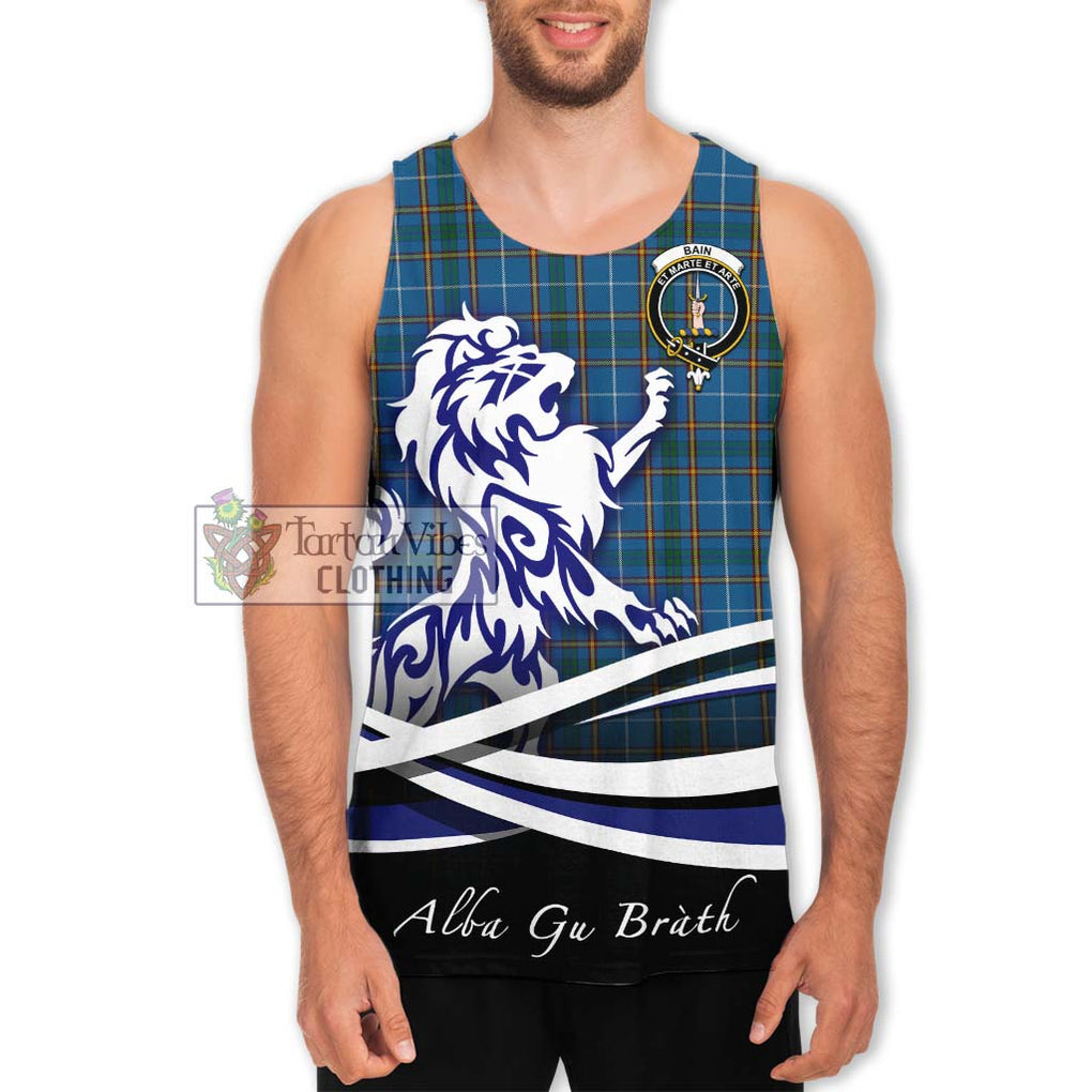 Bain Tartan Men's Tank Top with Alba Gu Brath Regal Lion Emblem Men - Tartan Vibes Clothing
