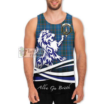 Bain Tartan Men's Tank Top with Alba Gu Brath Regal Lion Emblem Men - Tartan Vibes Clothing
