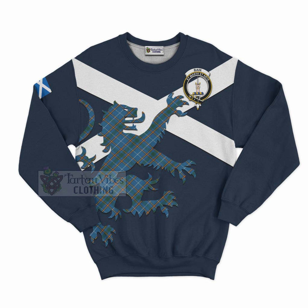 Bain Tartan Lion Rampant Sweatshirt Proudly Display Your Heritage with Alba Gu Brath and Clan Name Unisex - Tartan Vibes Clothing