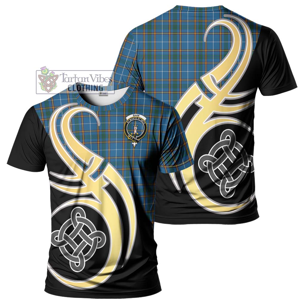 Bain Tartan T-Shirt with Family Crest and Celtic Symbol Style Kid's Shirt - Tartan Vibes Clothing