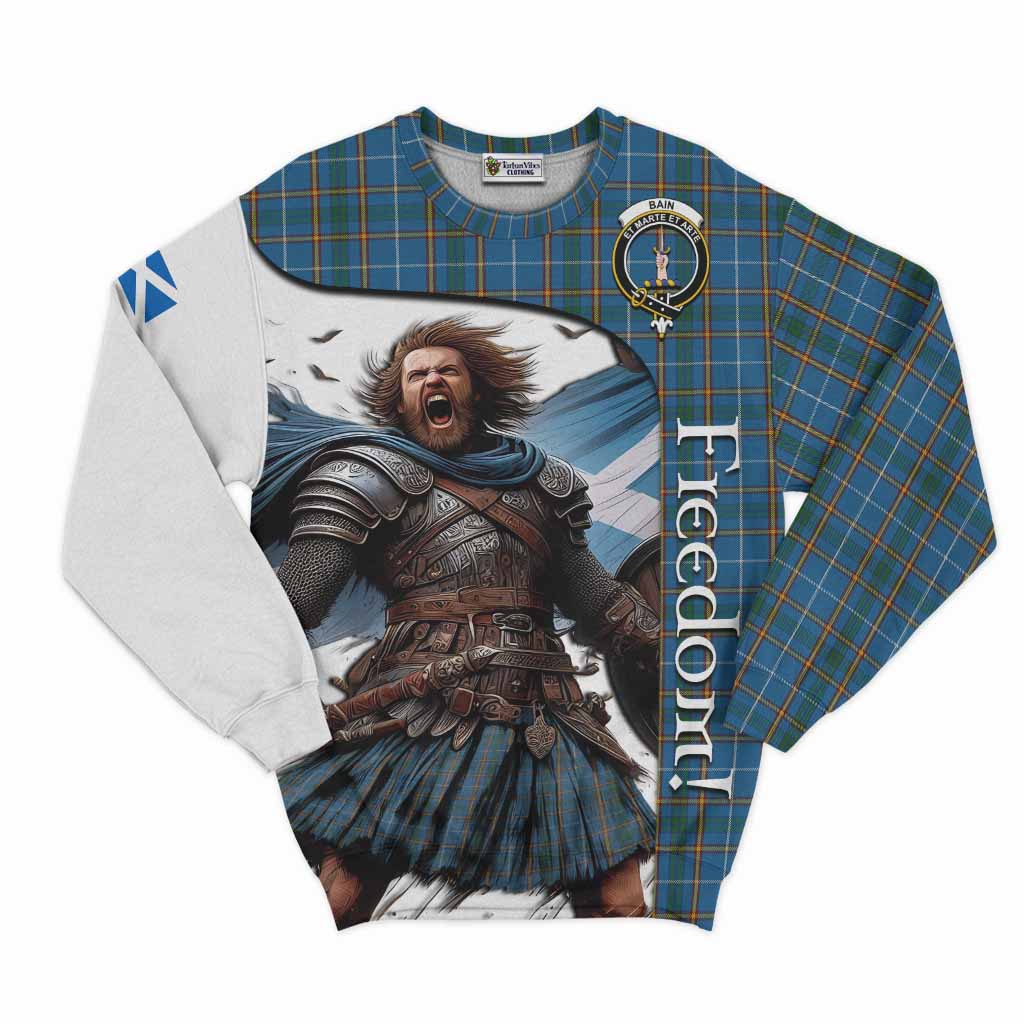 Bain Crest Tartan Sweatshirt Inspired by the Freedom of Scottish Warrior Unisex - Tartan Vibes Clothing