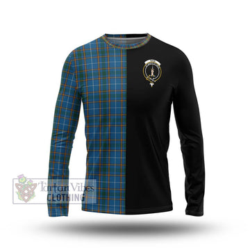 Bain Tartan Long Sleeve T-Shirt with Family Crest and Half Of Me Style Unisex - Tartan Vibes Clothing