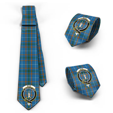 Bain Tartan Classic Necktie with Family Crest Necktie One Size - Tartan Vibes Clothing