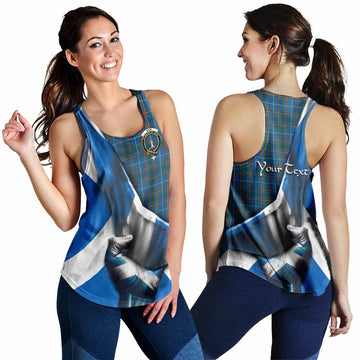 Bain Tartan Women's Racerback Tanks with Family Crest Scotland Patriotic Style 4XL - Tartan Vibes Clothing