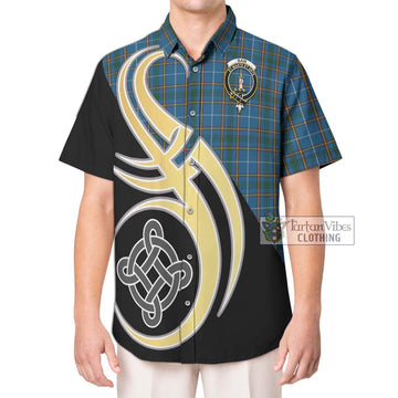 Bain Tartan Hawaiian Shirt with Family Crest and Celtic Symbol Style Kid - Tartan Vibes Clothing