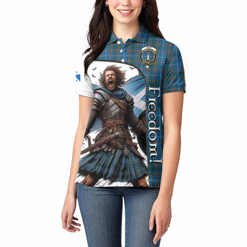 Bain Crest Tartan Women's Polo Shirt Inspired by the Freedom of Scottish Warrior Women - Tartan Vibes Clothing