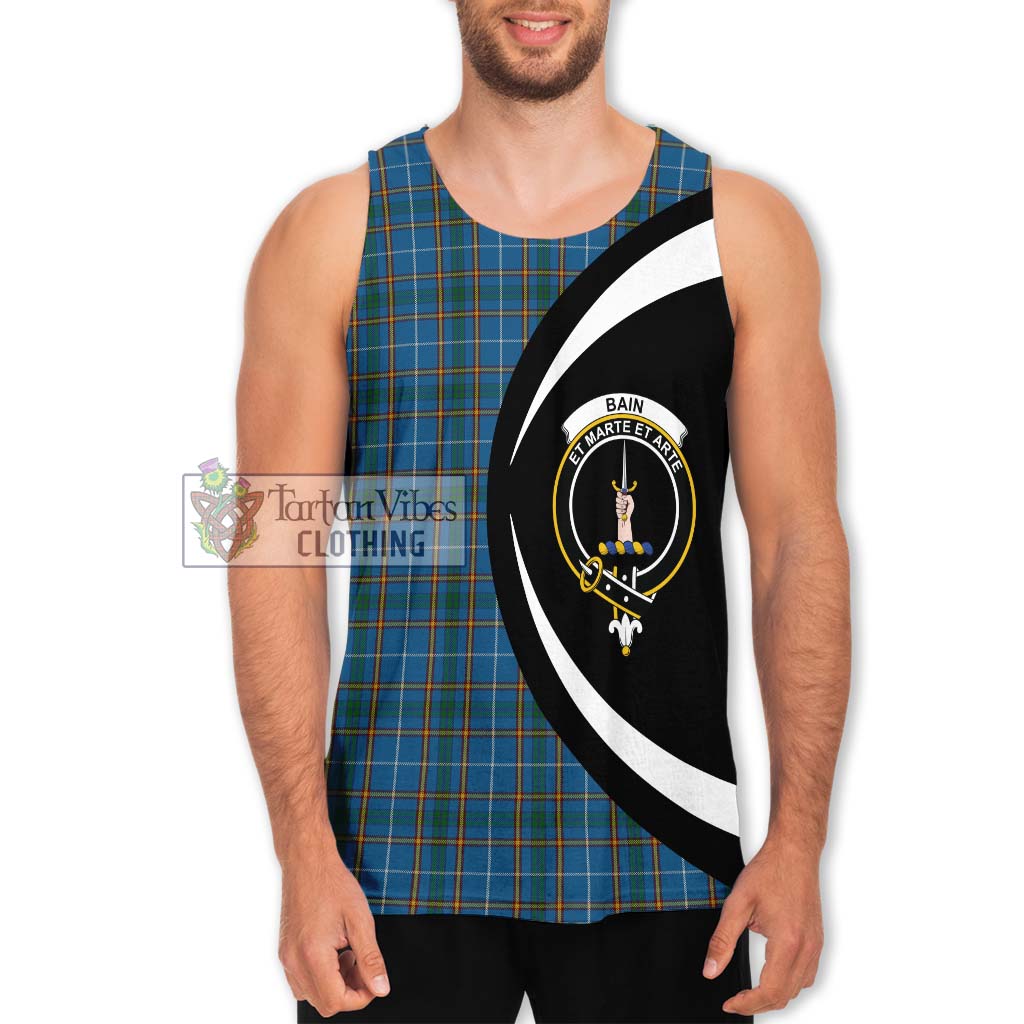 Bain Tartan Men's Tank Top with Family Crest Circle Style Men - Tartan Vibes Clothing