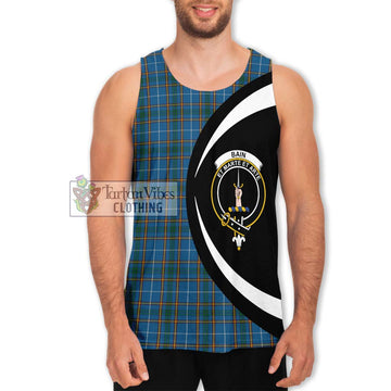 Bain Tartan Men's Tank Top with Family Crest Circle Style Men - Tartan Vibes Clothing