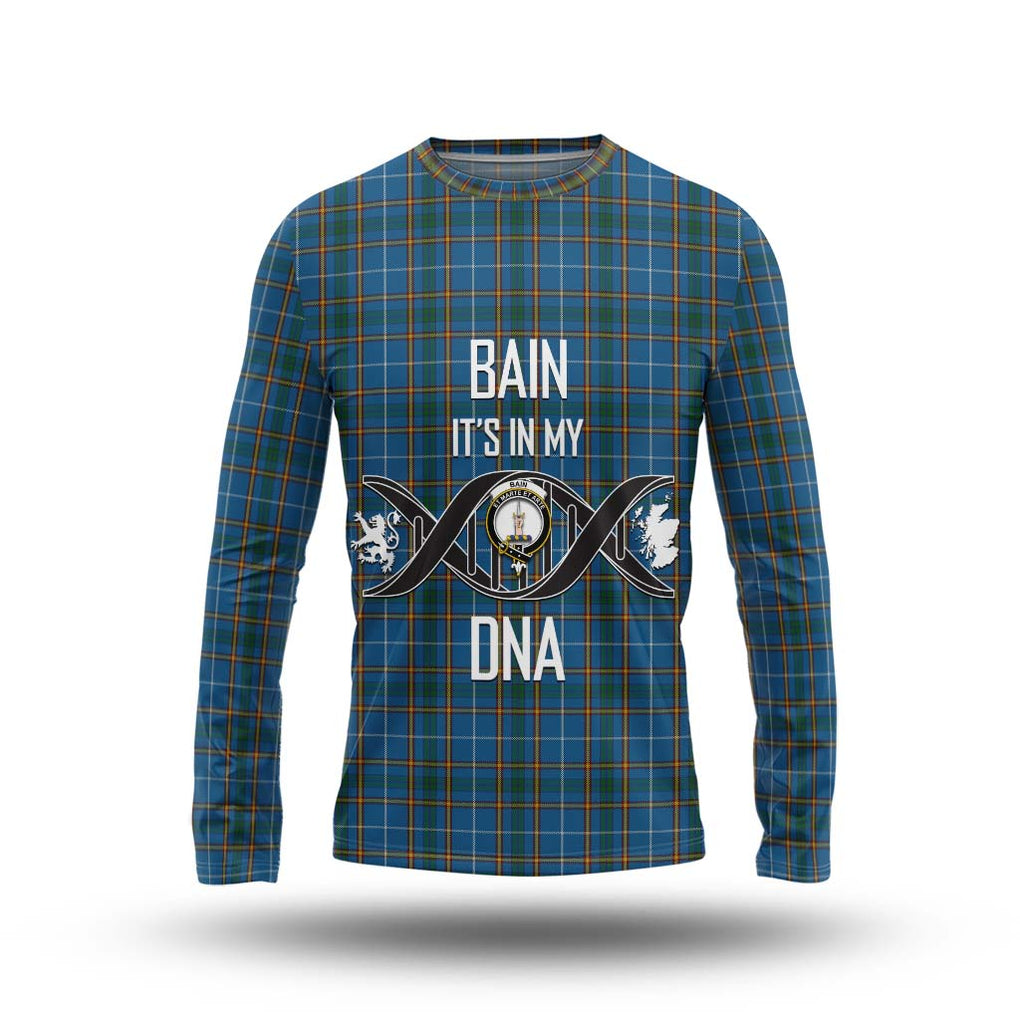 Bain Tartan Long Sleeve T-Shirt with Family Crest DNA In Me Style Unisex - Tartan Vibes Clothing