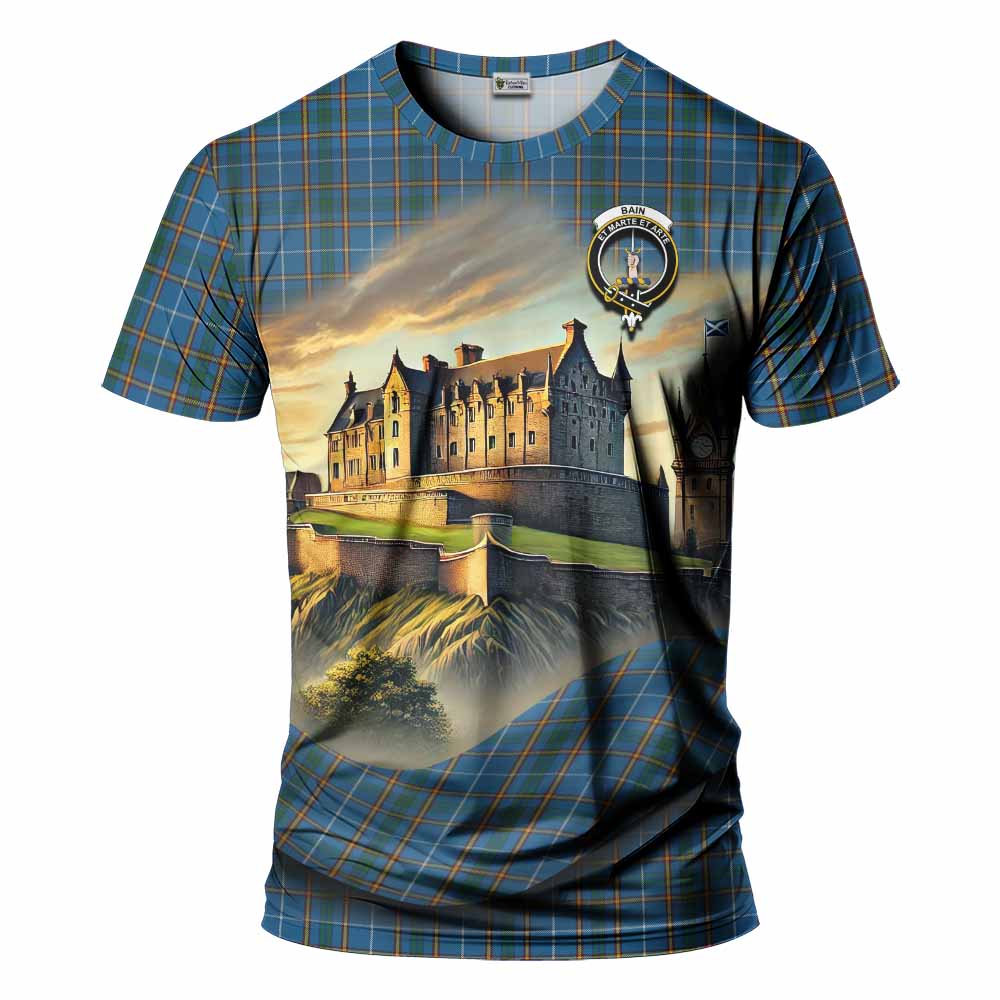 Bain Tartan Family Crest T-Shirt with Scottish Ancient Castle Style Kid's Shirt - Tartan Vibes Clothing