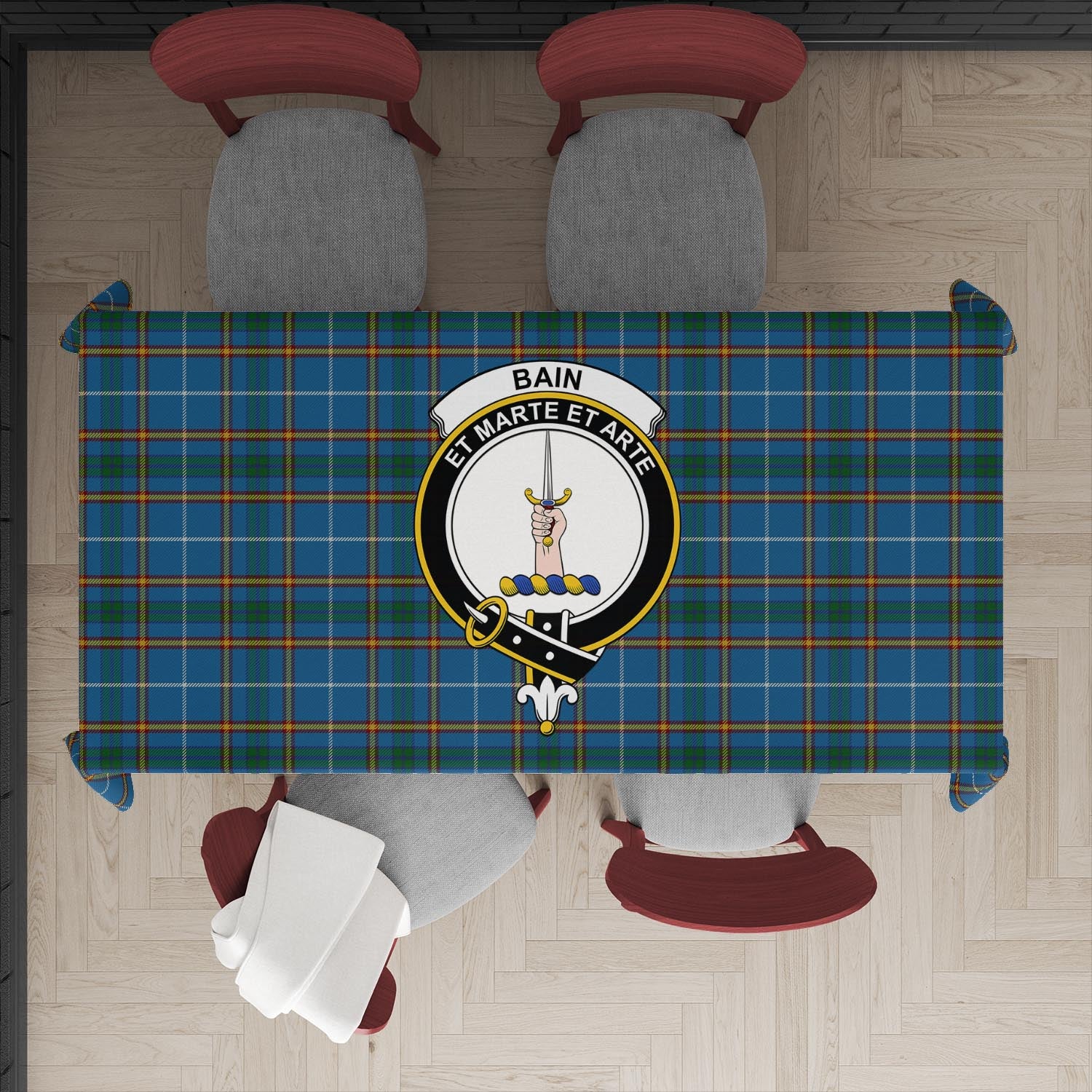 Bain Tartan Tablecloth with Family Crest XL 57.1"x70.9"(145x180cm) - Tartan Vibes Clothing