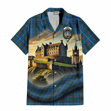 Bain Tartan Family Crest Hawaiian Shirt with Scottish Ancient Castle Style Kid - Tartan Vibes Clothing