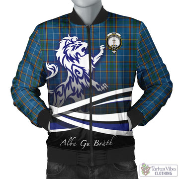Bain Tartan Bomber Jacket with Alba Gu Brath Regal Lion Emblem Unisex - Tartan Vibes Clothing