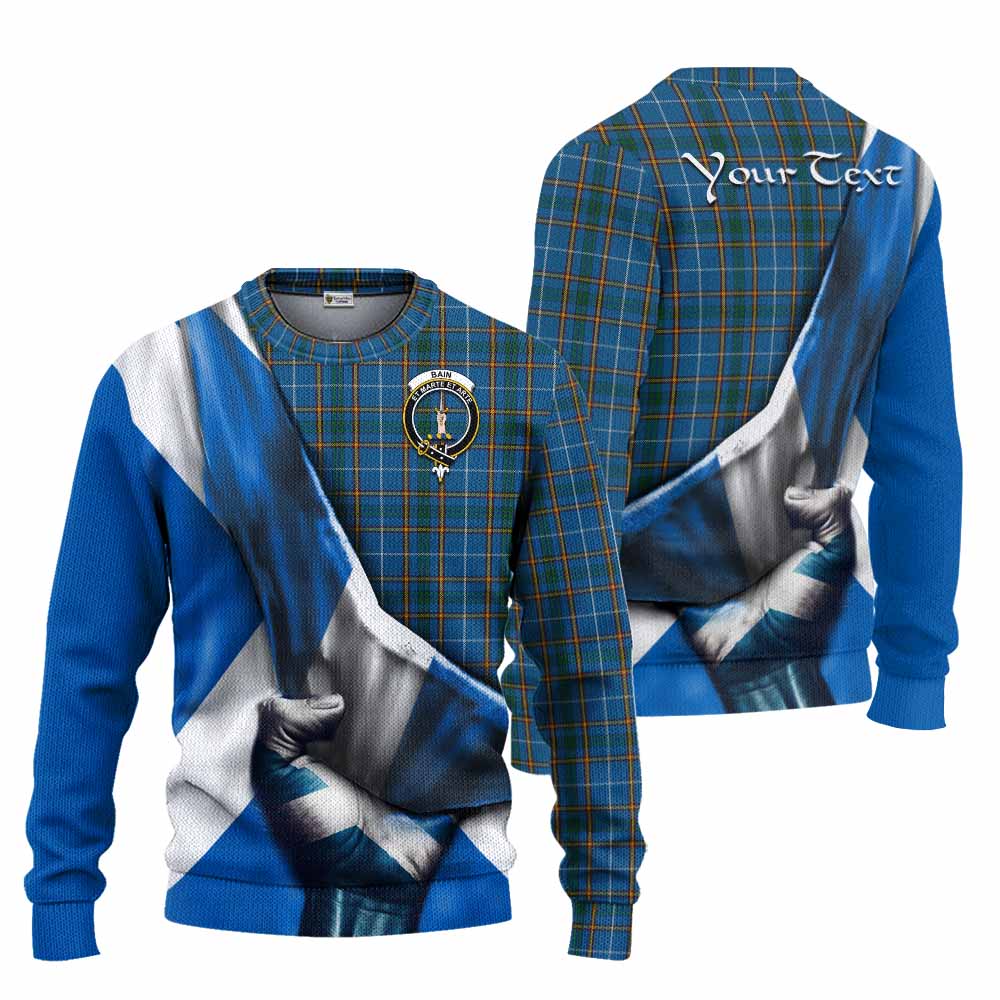 Bain Tartan Knitted Sweater with Family Crest Scotland Patriotic Style Unisex - Tartan Vibes Clothing