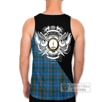 Bain Tartan Men's Tank Top with Family Crest and Military Logo Style - Tartan Vibes Clothing