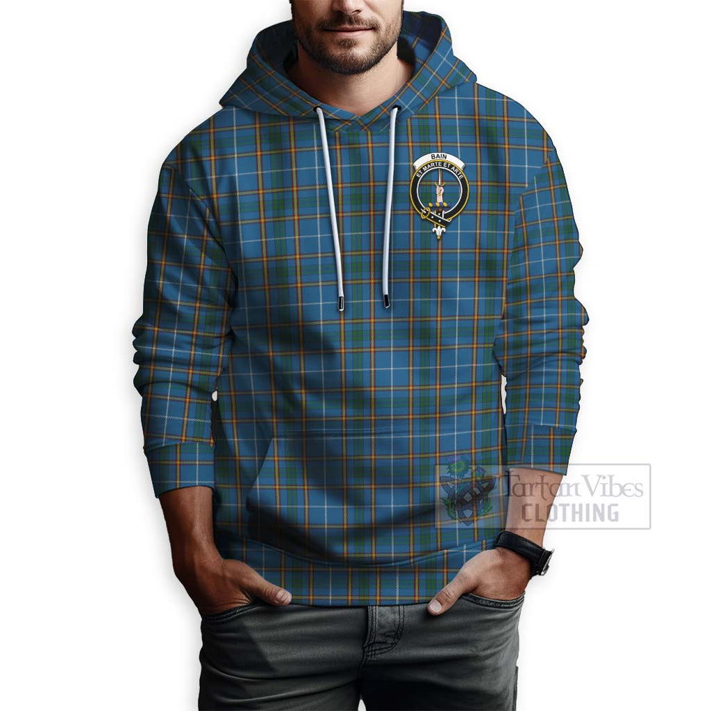 Bain Tartan Hoodie with Family Crest Celtic Skull Style - Tartan Vibes Clothing