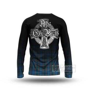 Bain Tartan Long Sleeve T-Shirt Featuring Alba Gu Brath Family Crest Celtic Inspired - Tartan Vibes Clothing