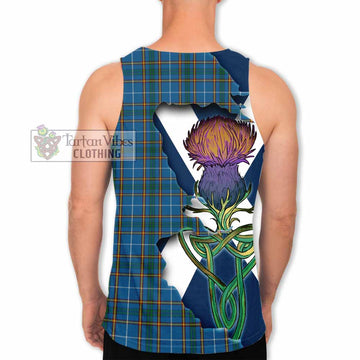 Tartan Vibes Clothing Bain Tartan Family Crest Men's Tank Top Scottish Thistle Celtic Inspired