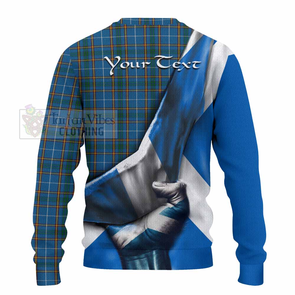 Bain Tartan Knitted Sweater with Family Crest Scotland Patriotic Style - Tartan Vibes Clothing