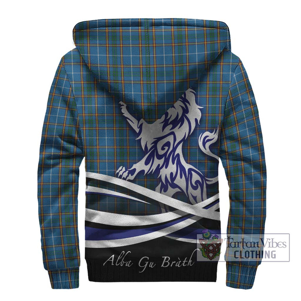 Bain Tartan Sherpa Hoodie with Alba Gu Brath Regal Lion Emblem - Tartan Vibes Clothing