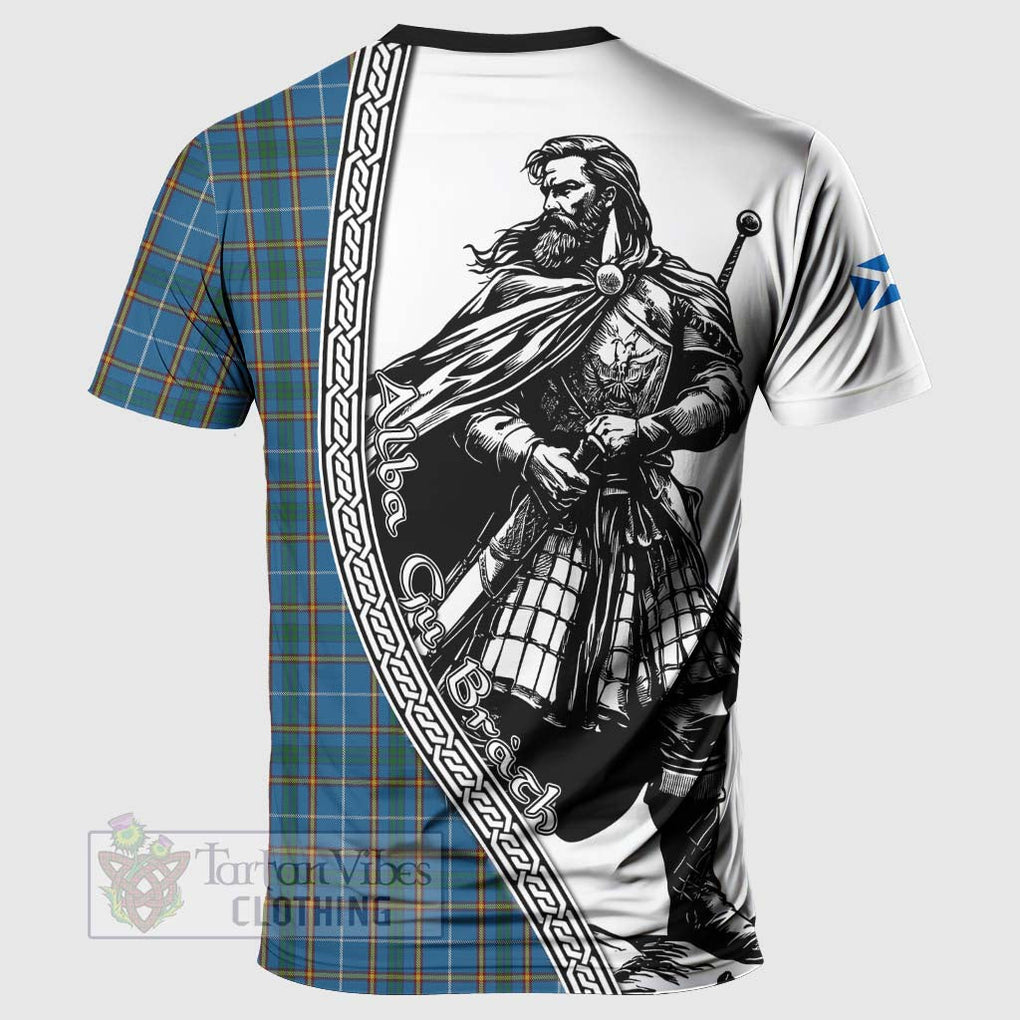 Bain Tartan Clan Crest T-Shirt with Highlander Warrior Celtic Style - Tartan Vibes Clothing