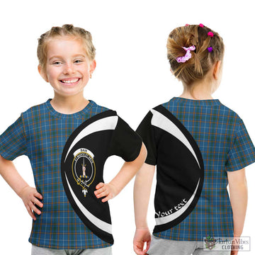 Bain Tartan Kid T-Shirt with Family Crest Circle Style - Tartan Vibes Clothing