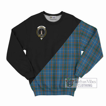 Bain Tartan Sweatshirt with Family Crest and Military Logo Style - Tartan Vibes Clothing