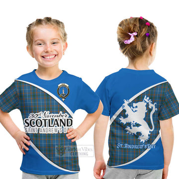 Bain Family Crest Tartan Kid T-Shirt Celebrate Saint Andrew's Day in Style - Tartan Vibes Clothing