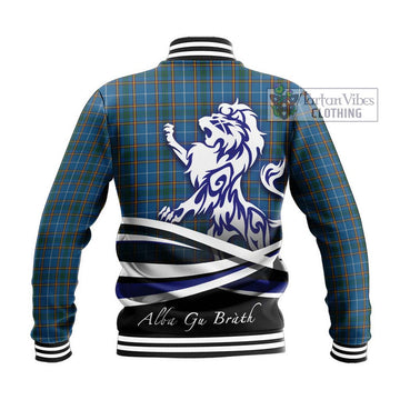 Bain Tartan Baseball Jacket with Alba Gu Brath Regal Lion Emblem - Tartan Vibes Clothing