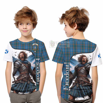 Bain Crest Tartan Kid T-Shirt Inspired by the Freedom of Scottish Warrior - Tartan Vibes Clothing