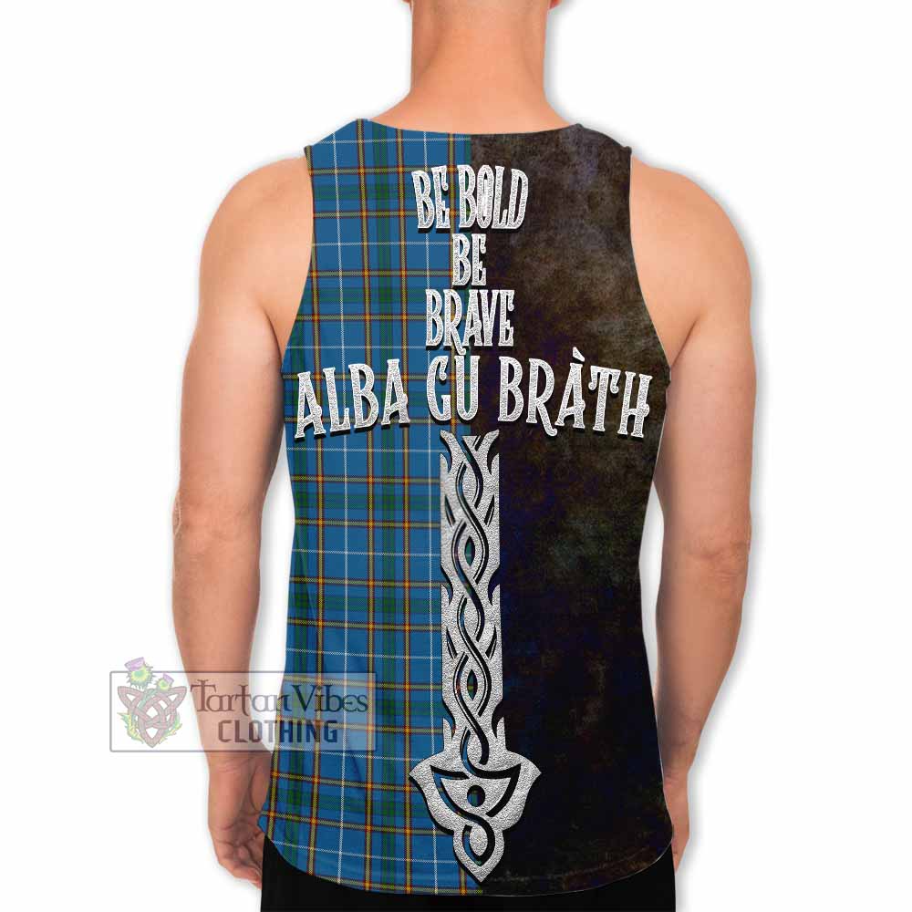 Bain Tartan Family Crest Men's Tank Top Alba Gu Brath Be Brave Lion Ancient Style - Tartan Vibes Clothing
