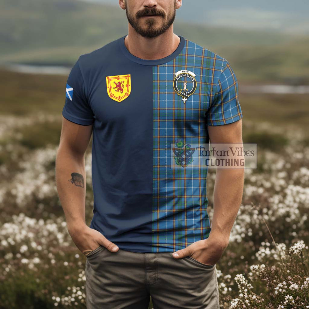 Bain Tartan T-Shirt Alba with Scottish Lion Royal Arm Half Style - Tartan Vibes Clothing