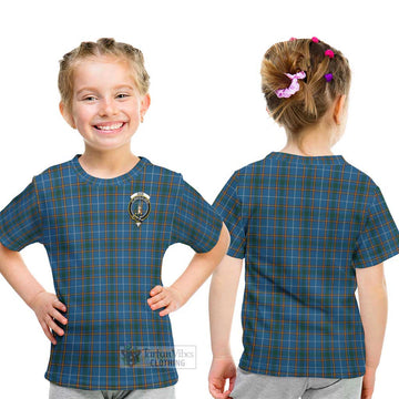 Bain Tartan Kid T-Shirt with Family Crest - Tartan Vibes Clothing