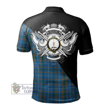 Bain Tartan Polo Shirt with Family Crest and Military Logo Style - Tartan Vibes Clothing