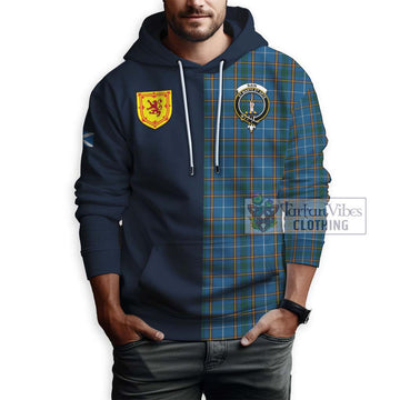 Bain Tartan Hoodie Alba with Scottish Lion Royal Arm Half Style - Tartan Vibes Clothing