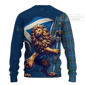 Bain Tartan Family Crest Knitted Sweater with Scottish Majestic Lion - Tartan Vibes Clothing