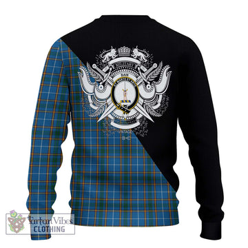Bain Tartan Ugly Sweater with Family Crest and Military Logo Style - Tartan Vibes Clothing