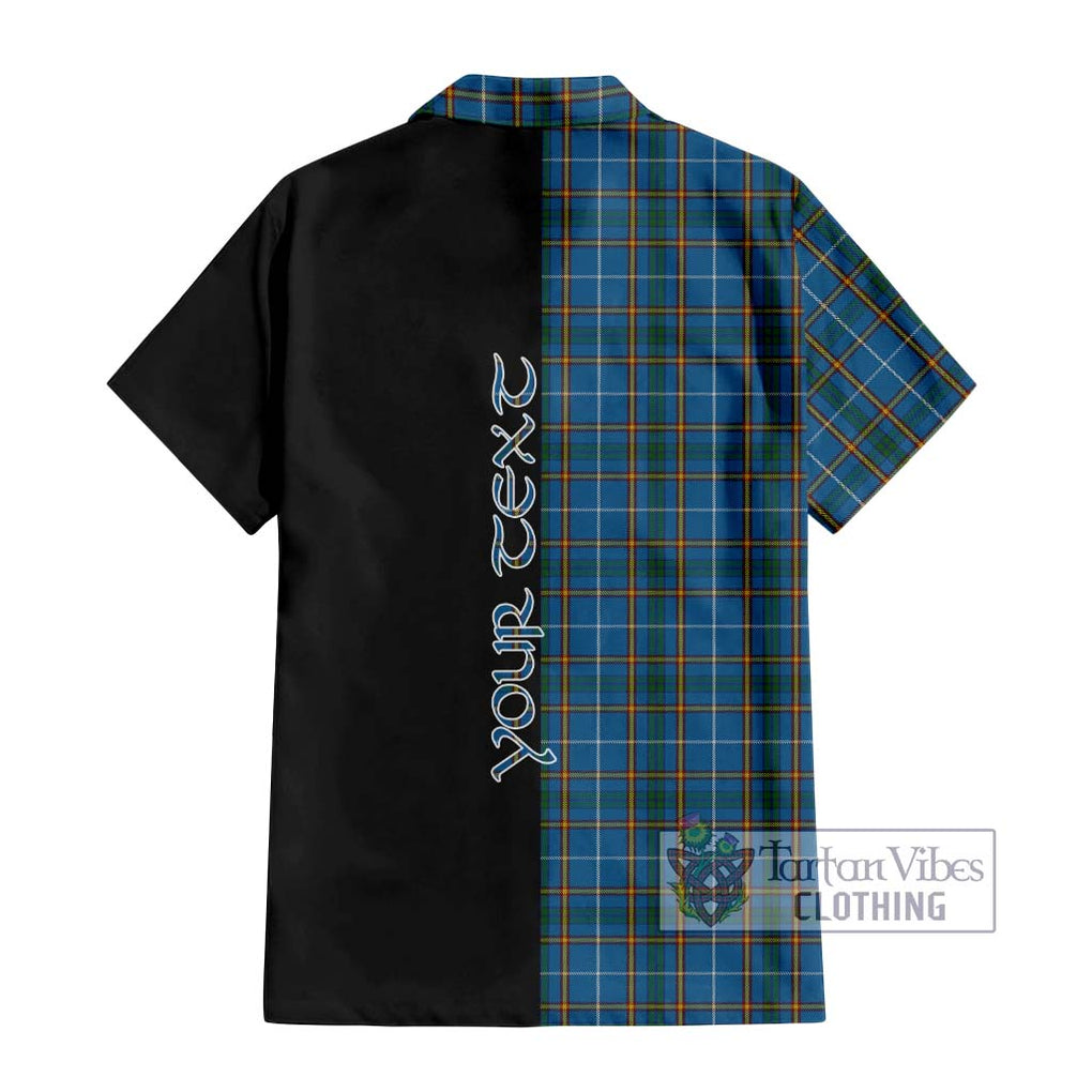 Bain Tartan Hawaiian Shirt with Family Crest and Half Of Me Style - Tartan Vibes Clothing