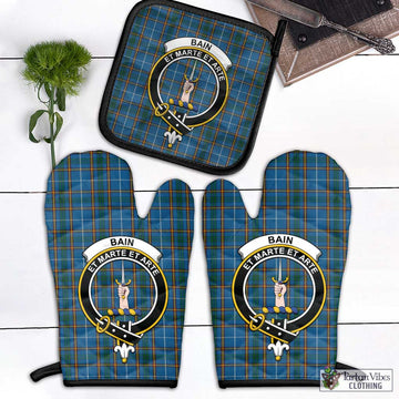 Bain Tartan Combo Oven Mitt & Pot-Holder with Family Crest - Tartan Vibes Clothing