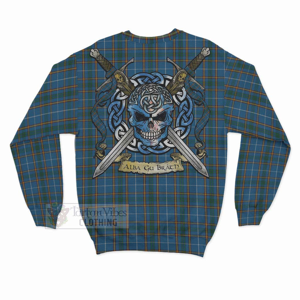 Bain Tartan Sweatshirt with Family Crest Celtic Skull Style - Tartan Vibes Clothing