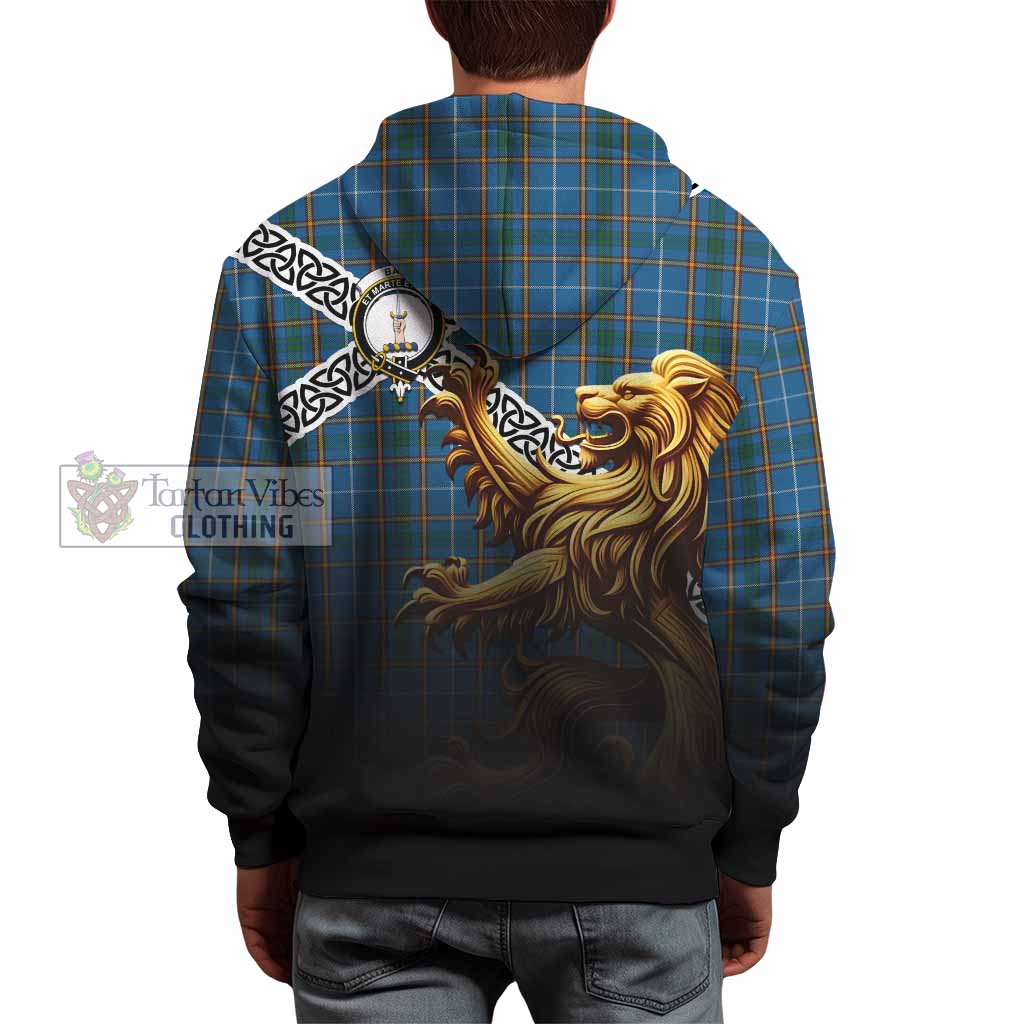 Bain Crest Tartan Hoodie with Golden Lion Emblem Celtic Style - Tartan Vibes Clothing
