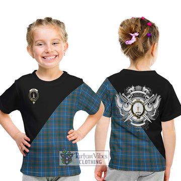 Bain Tartan Kid T-Shirt with Family Crest and Military Logo Style - Tartan Vibes Clothing