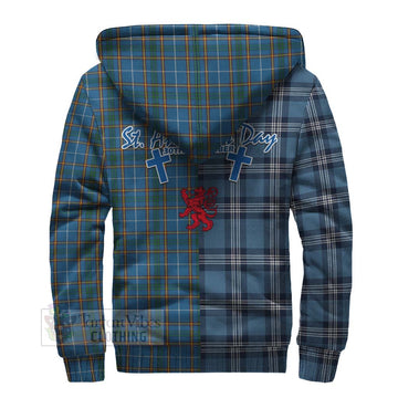 Tartan Vibes Clothing Bain Tartan Sherpa Hoodie Happy St. Andrew's Day Half Tartan Style