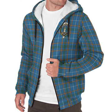 Bain Tartan Sherpa Hoodie with Family Crest - Tartan Vibes Clothing