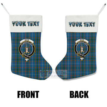 Bain Tartan Family Crest Christmas Stocking with Personalized Text - Tartan Vibes Clothing