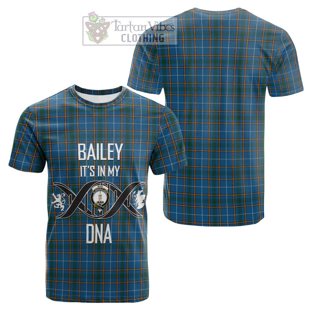 Tartan Vibes Clothing Bain Tartan Cotton T-shirt with Family Crest DNA In Me Style