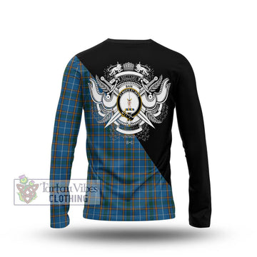 Bain Tartan Long Sleeve T-Shirt with Family Crest and Military Logo Style - Tartan Vibes Clothing