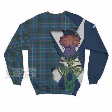 Tartan Vibes Clothing Bain Tartan Family Crest Sweatshirt Scottish Thistle Celtic Inspired